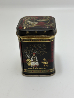 VİNTAGE ÇİN MOTİFLİ METAL ÇAY KUTUSU