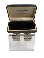 Geometrik Desenli Metal Kol Düğmesi