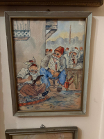 KARELİN MITRICH (VLADIMIR KADULIN) – OSMANLI KAHVEHANE SAHNESİ | KAĞIT ÜZERİ SULUBOYA