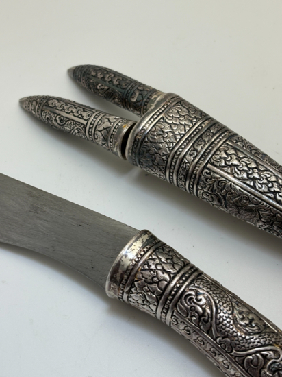 Osmanlı Gümüş Avcı Bıçak Seti