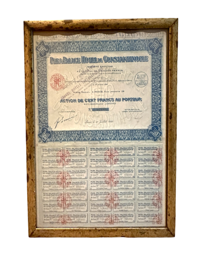 Pera Palace Hôtel de Constantinople – Fransızca Hisse Senedi