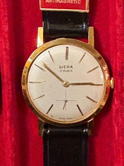 SIERA – 17 RUBIS / KURMALI MEKANİK / ALTIN KAPLAMA KOL SAATİ (NOS)