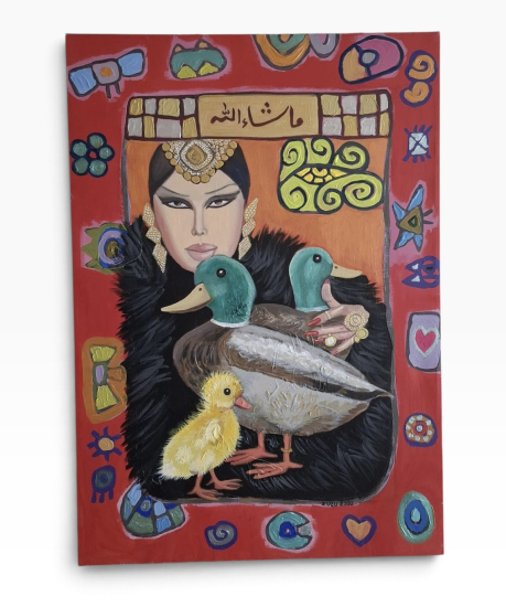 ZUHAL NECCAR ( ZUZU ) Diva Yeşil Başlı Ördek ve Yavrusu 