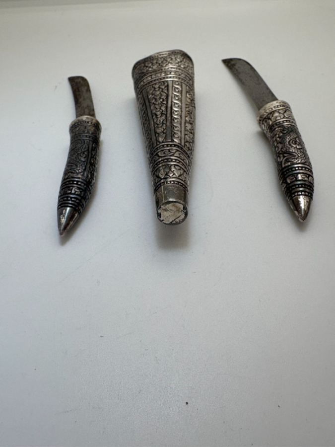 Osmanlı Gümüş Avcı Bıçak Seti