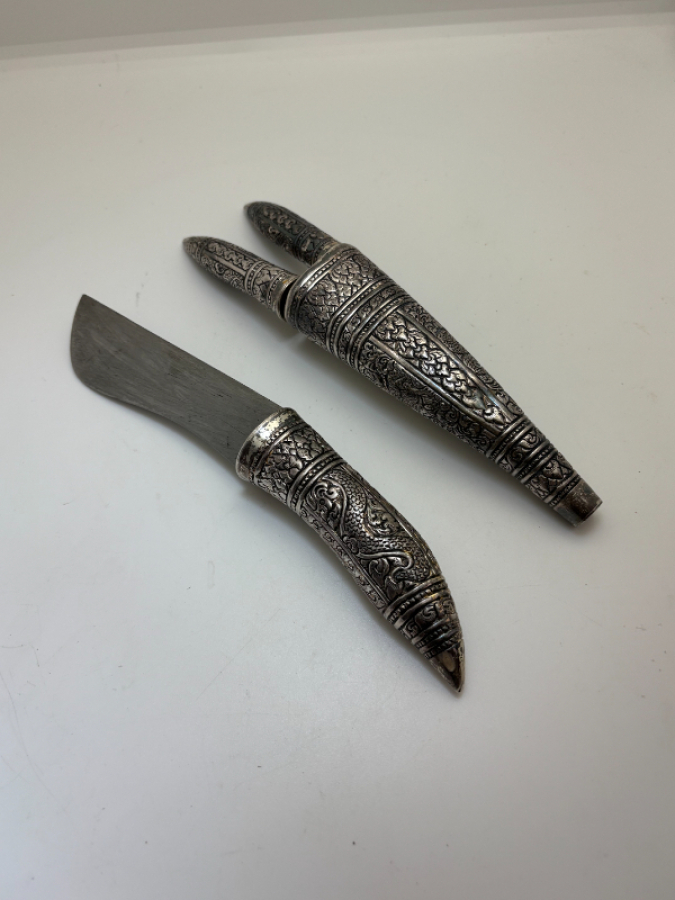 Osmanlı Gümüş Avcı Bıçak Seti