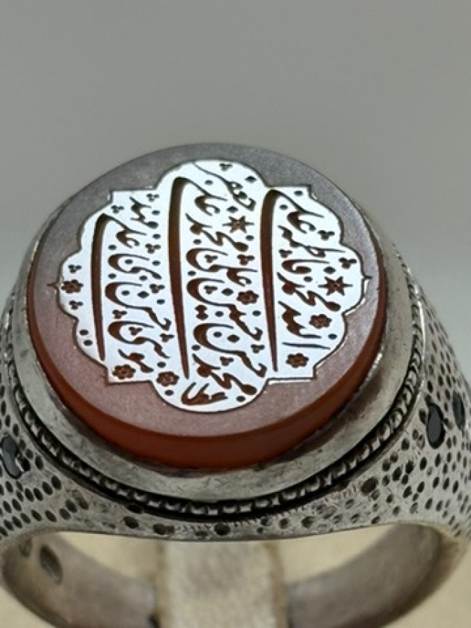 925 Gümüş Kehribar Yüzük