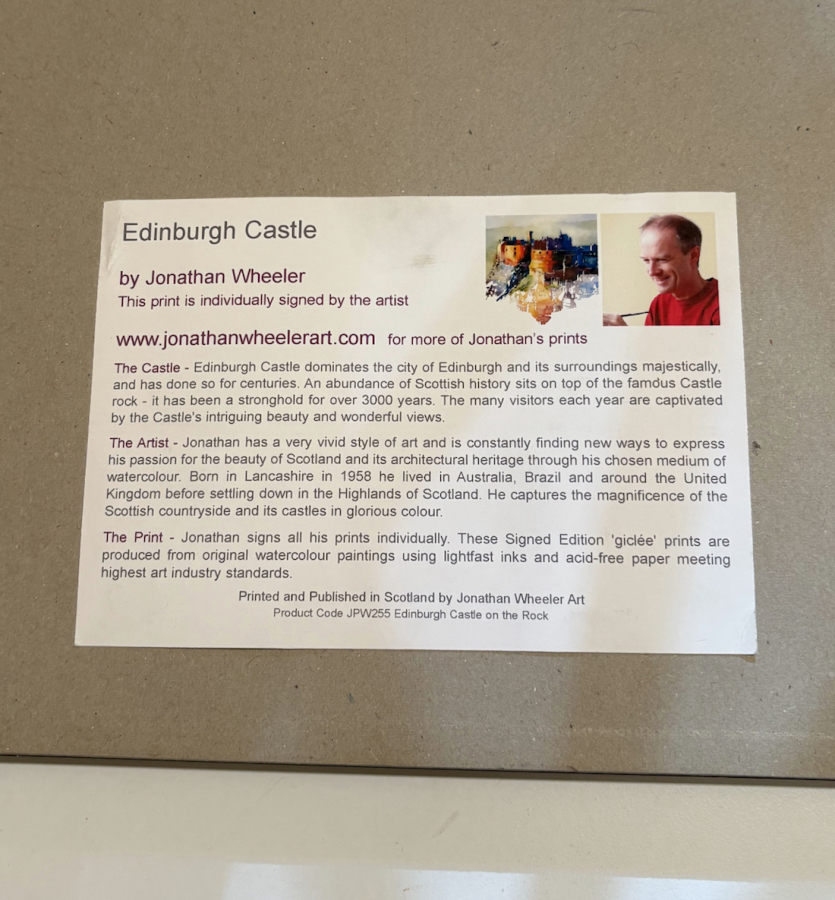 Edinburg Kalesi İmzalı Baskı