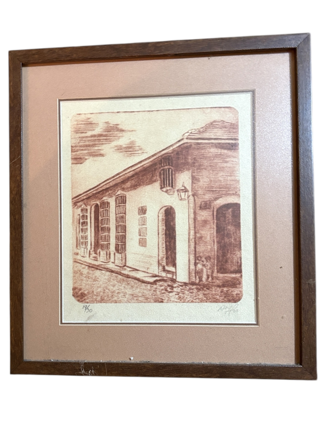 Sepya Tonlu Mimari Sokak Manzarası | Numaralı Baskı (19/30)