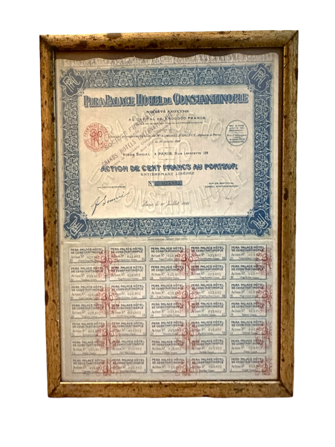 Pera Palace Hôtel de Constantinople – Fransızca Hisse Senedi