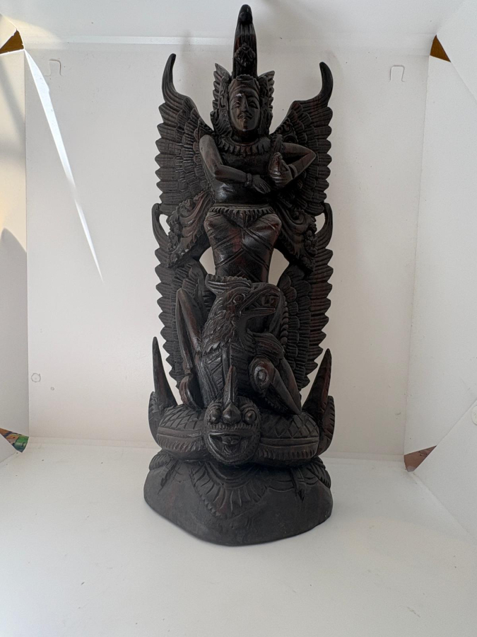 BALİ İŞİ EL OYMA GARUDA HEYKEL – MASİF AHŞAP, ÇOK FİGÜRLÜ KOMPOZİSYON
