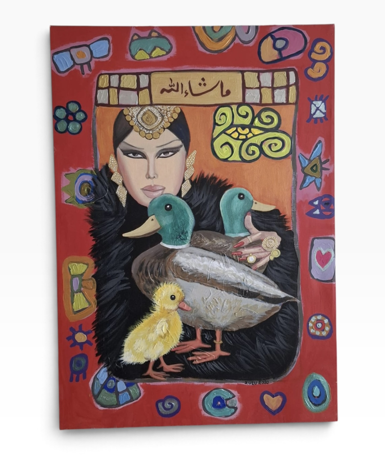 ZUHAL NECCAR ( ZUZU ) Diva Yeşil Başlı Ördek ve Yavrusu 